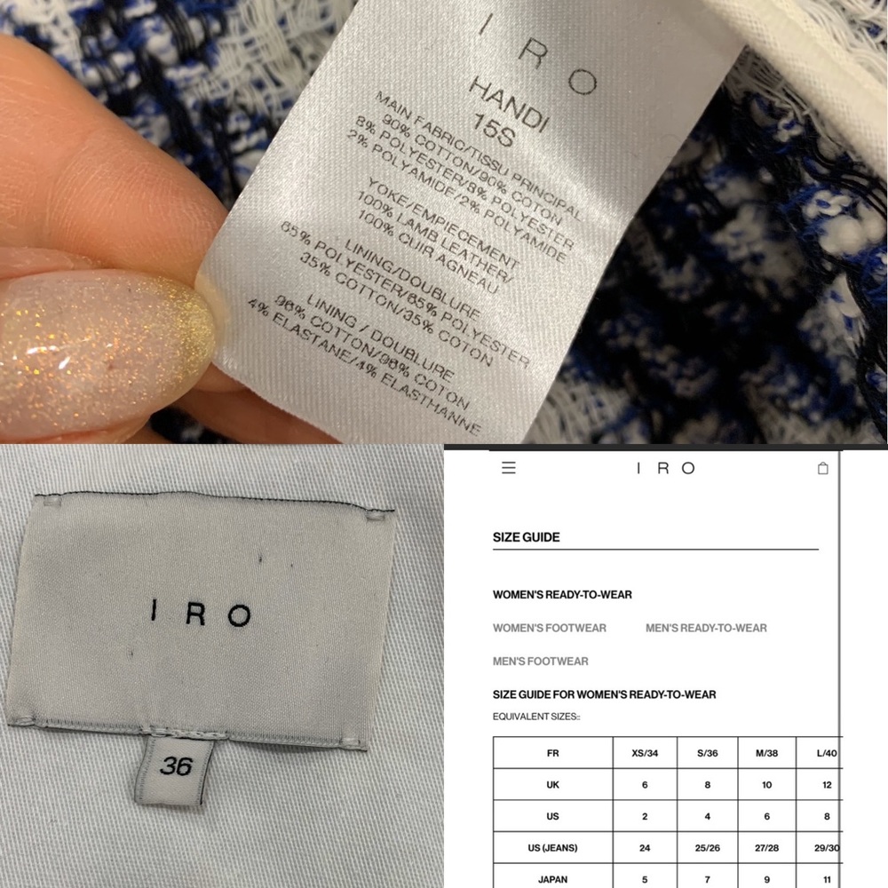 IRO Handi Cotton leather diamond textured jacket - Picture 7 of 8